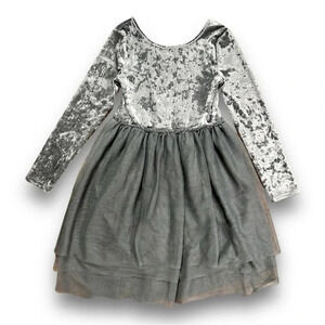 Cat & Jack | Crushed Velvet Tulle Dress (6X) 🩶